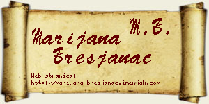 Marijana Bresjanac vizit kartica